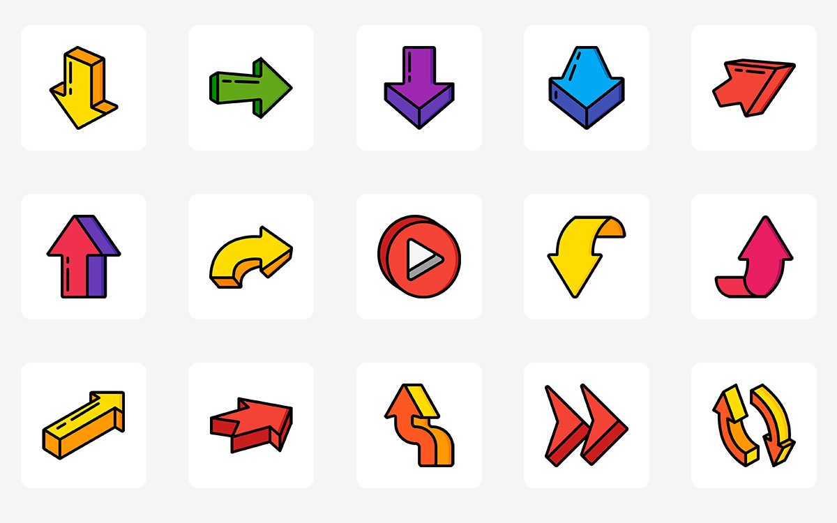 15000个彩色UI图标素材[PNG/Ai/SVG]多种格式 设计师必备资源-资源包